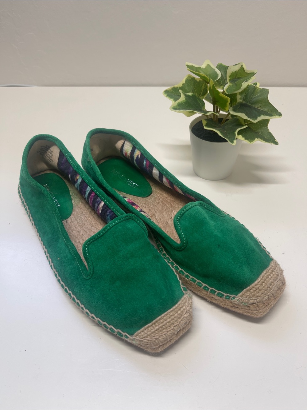 New Nine West Green Suede Espadrille Flats - Women's Slip-On Shoes